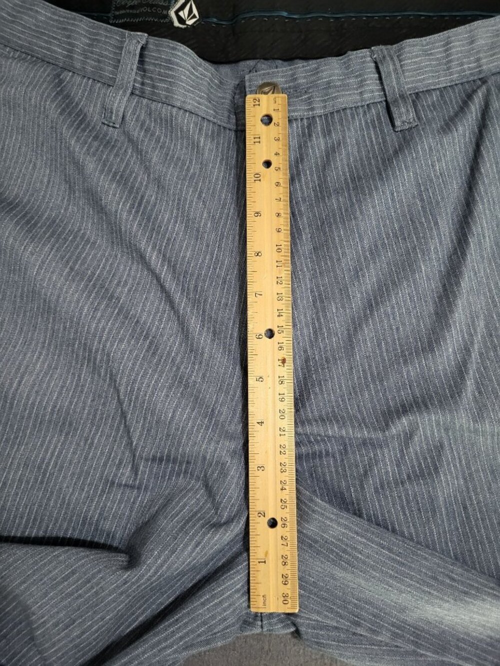 VOLCOM Frickin Stripe Chino Shorts Men SZ 36 Corpo Class y2k grunge skater blue - Picture 8 of 11